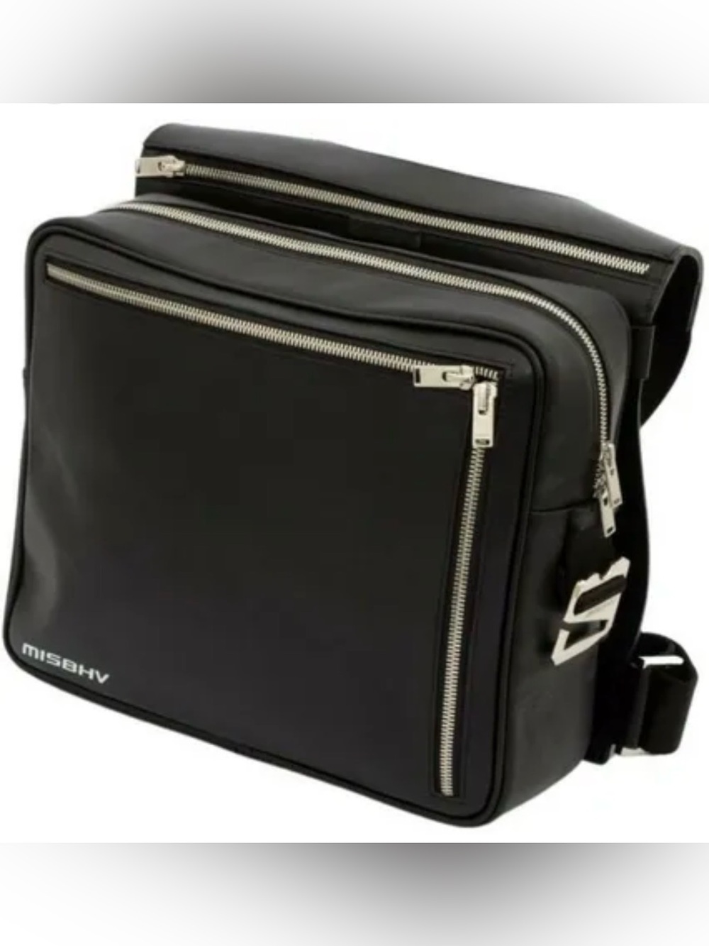 MISBHV Black Leather Backpack